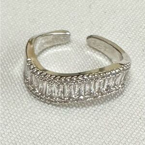 Elegant Silver Plated Baguette Women's Ring
